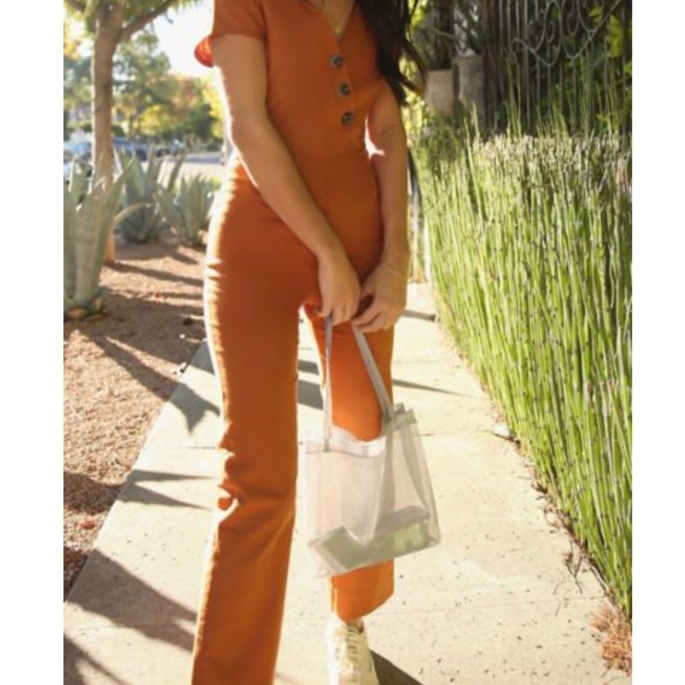 UO Surplice Button-down Jumpsuit